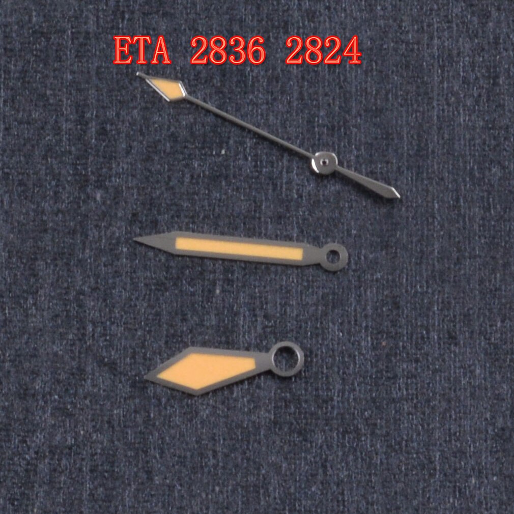 Lichtgevende Handen Fit NH35 NH36 NH35A Eta 2836 2824 2834 Beweging Zilveren Rand Oranje Kleur Horloge Hand: A