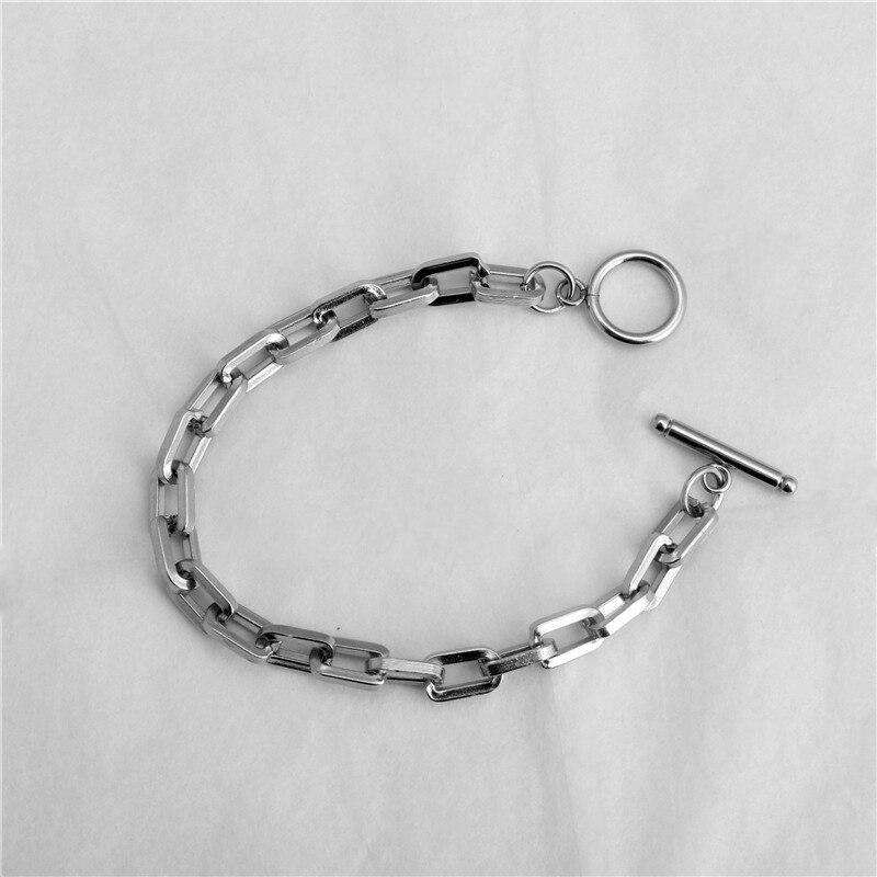 Pulsera de acero inoxidable/pareja/mujer/punk/bileklik/pulsera de acero inoxidable femenina pulsera hombre para mujer pulseras para hombre: los 21cm