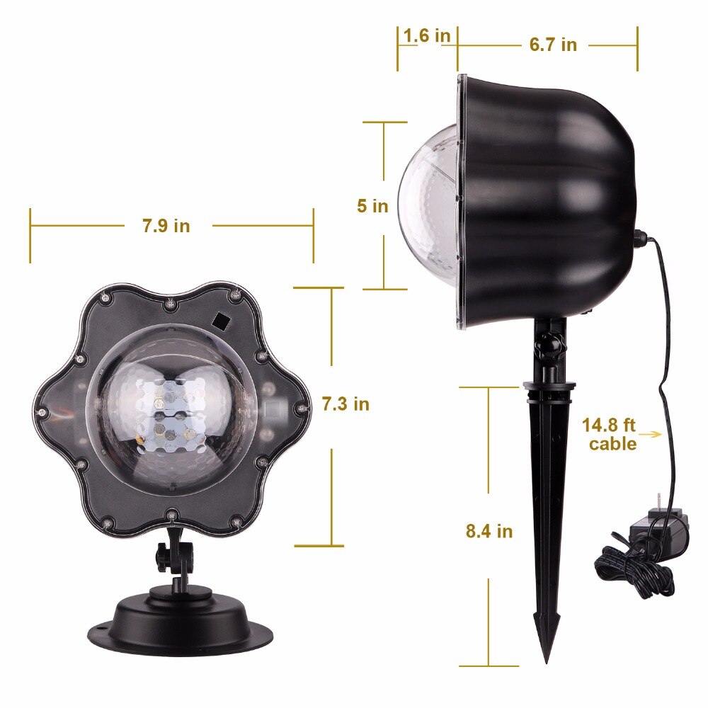 LED Snowfall Projector Lights, Christmas Light White Snow Waterproof Decoration Lamp Remote Landscape Party Event