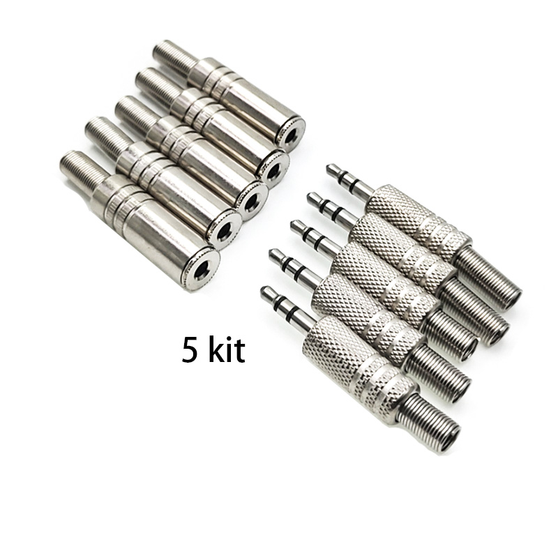 1/2/5 Kit 3.5mm metal shell male plug repair headphone audio plug connector female jack welding most headphone jacks: 5 Kit