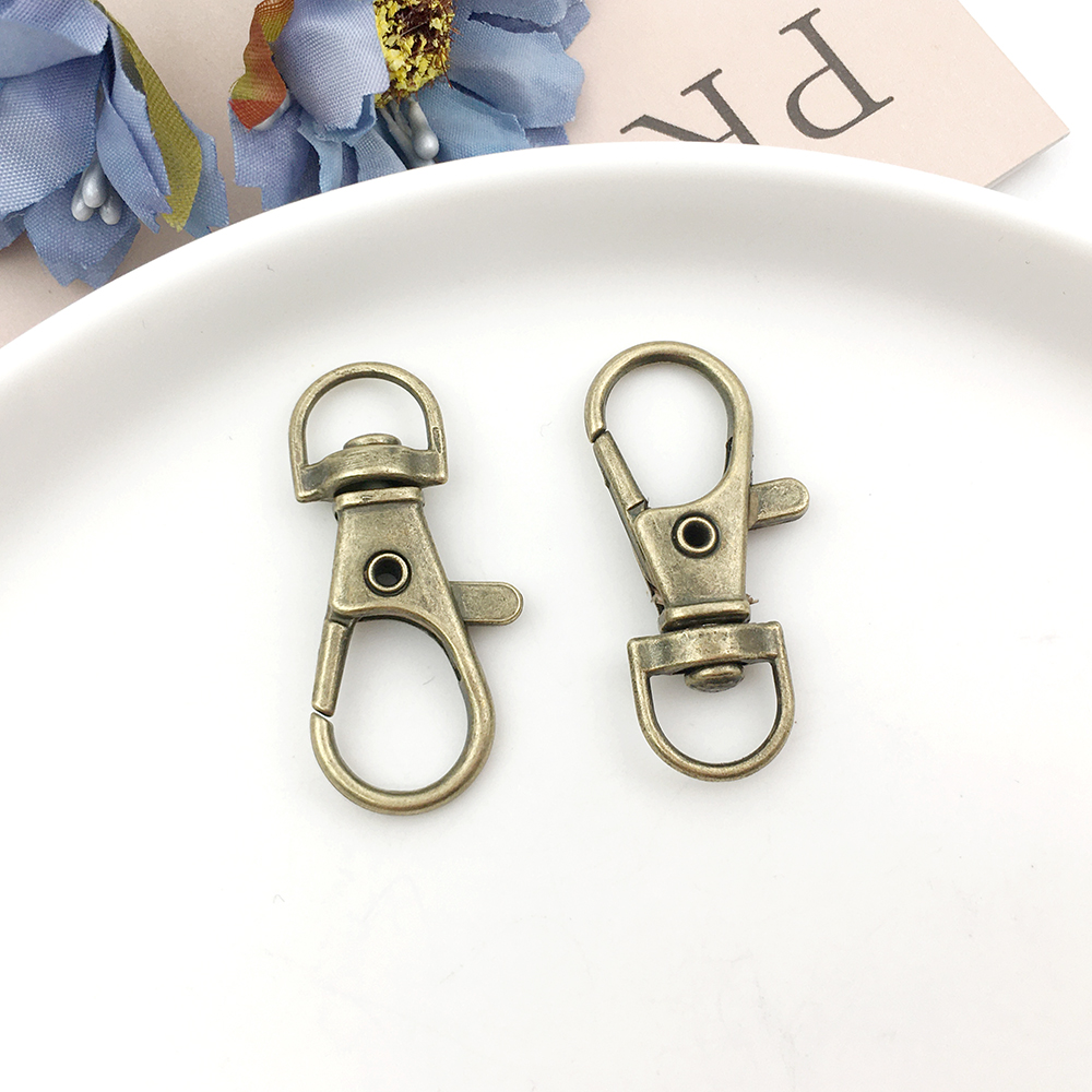 Ganchos de broche de langosta chapados en oro de aleación de Zinc clásico, para bricolaje, llavero, collar, pulsera, accesorios para hacer joyas, 6 colores, 10 unids/lote: L / Verde