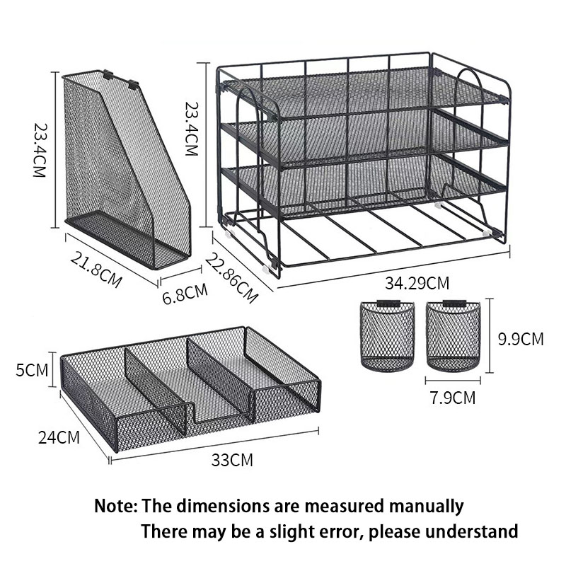 Organizador de bandeja de archivos de escritorio de Metal con archivador, bandeja para cartas de 4 niveles, organizadores de escritorio de oficina con documentos de archivo, escritorio de oficina