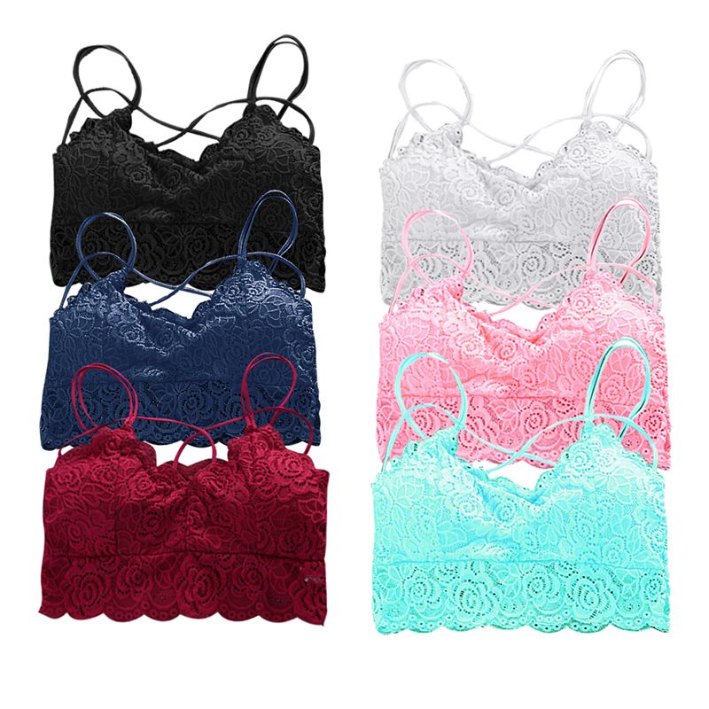 Women Sexy Lingerie Lace Bra Mesh Bralette Female Seamless Unpadded Floral Brassiere Intimates Femme Underwear Arrivals