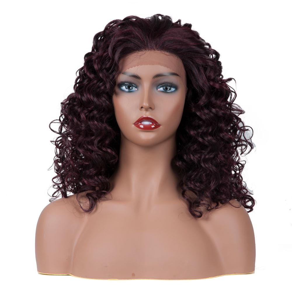 Trends Curly Synthetic hair Lace Front wig High Density Hair Wigs For Women: #99J