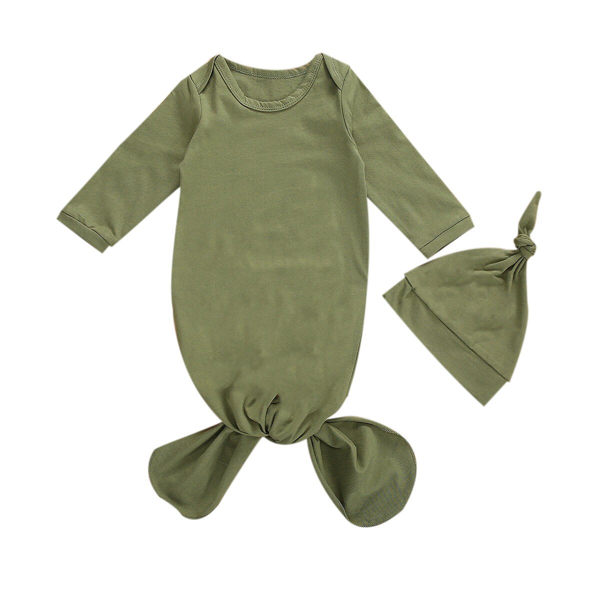 0-6M infantile -né bébé fille garçon dormir barboteuse à manches longues imprimé combinaison chapeau 2 pièces tenues ensemble 8 couleurs: G