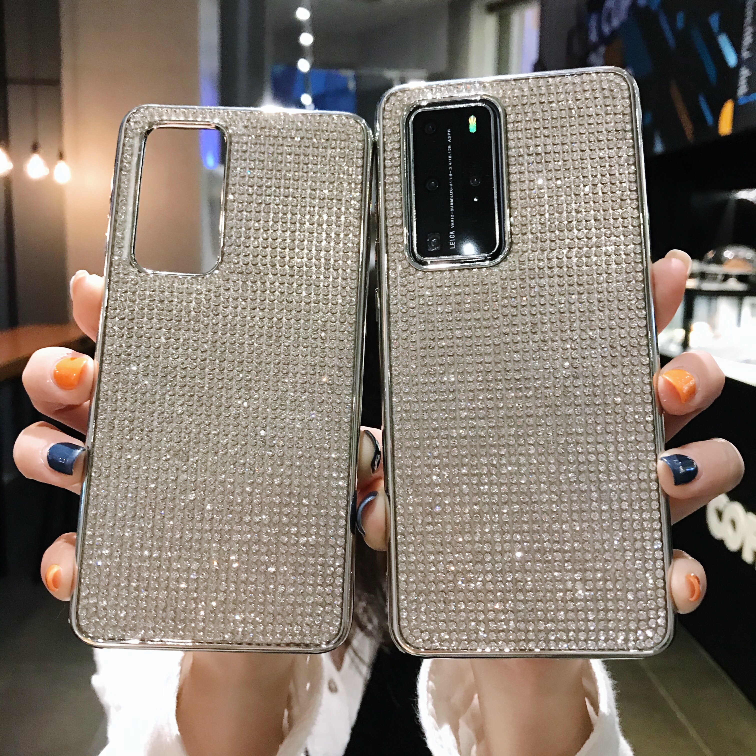 Custodia con strass Glitter Bling per Huawei Mate 10 20 30 Pro P40 P30 Lite Pro Honor 8X 20 30 Bling Funda Crystal Cover Coque