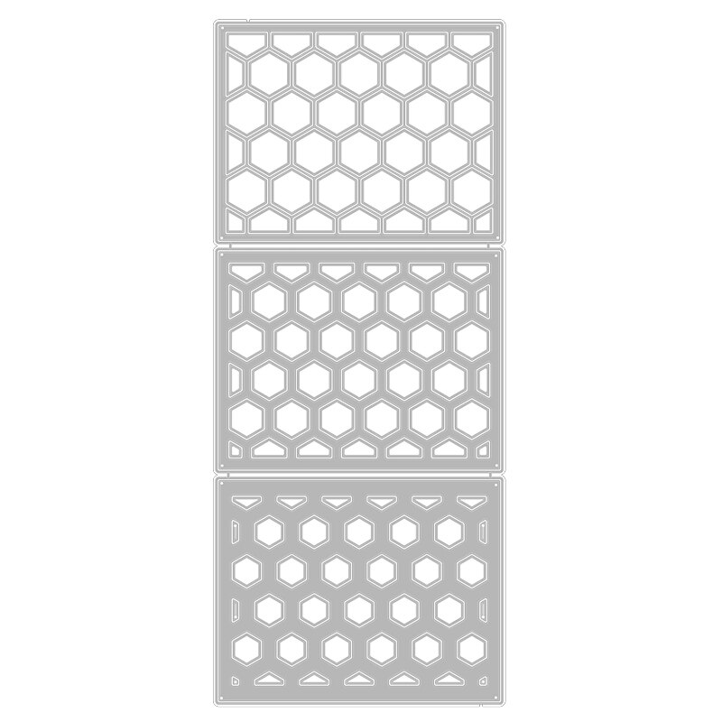 Rektangel lagdelt ramme lagdeling sekskant bikage metal skære dør til at lave lykønskningskort scrapbooking ingen frimærker: Default Title