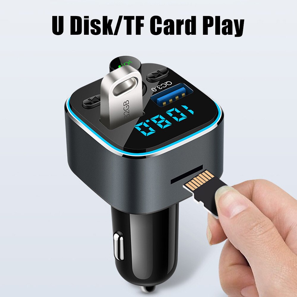 VR Robot 7 Colors Blacklit Bluetooth FM Transmitter Car MP3 Audio Player Handsfree Car Kit With Dual USB QC3. Quick Charger