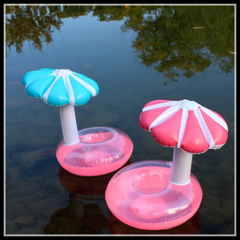 Uppblåsbar kopp drink sommar pool flyta paraply träd dryck kopp hållare flyta mini drink pool leksak utomhus simning strand leksak