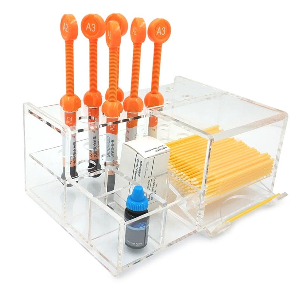 Dental Transparent Acrylic Resin Organizer Dental Composite Resin Holder for Teeth whitening
