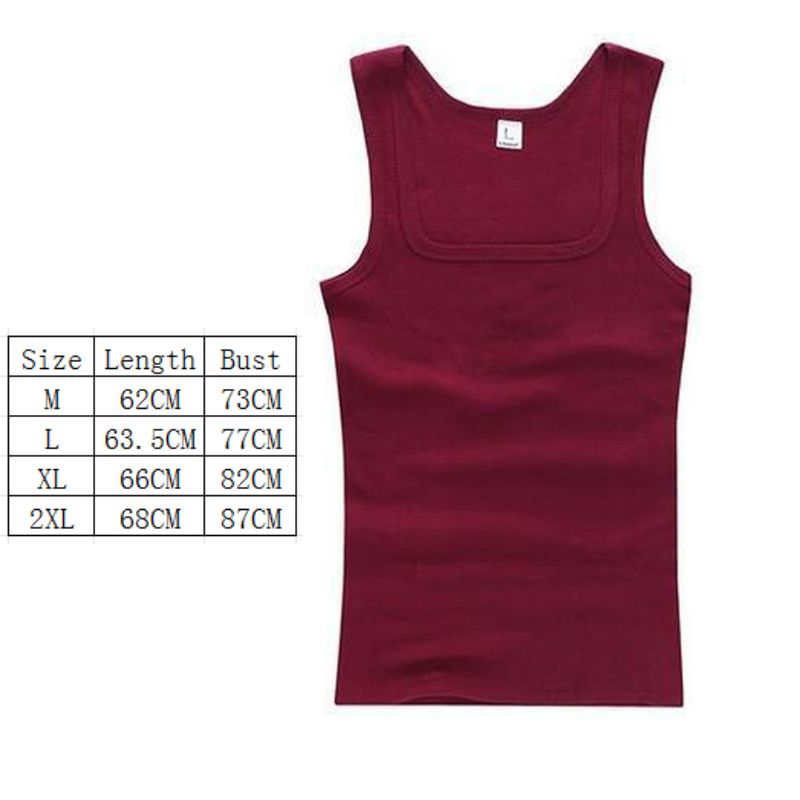 100% Cotton Mens Oversized T-shirt Sleeveless Tank Top Solid Color Fitness Men Muscle Vests Bodybuilding T Shirt For Men Tees: M / Burgundy