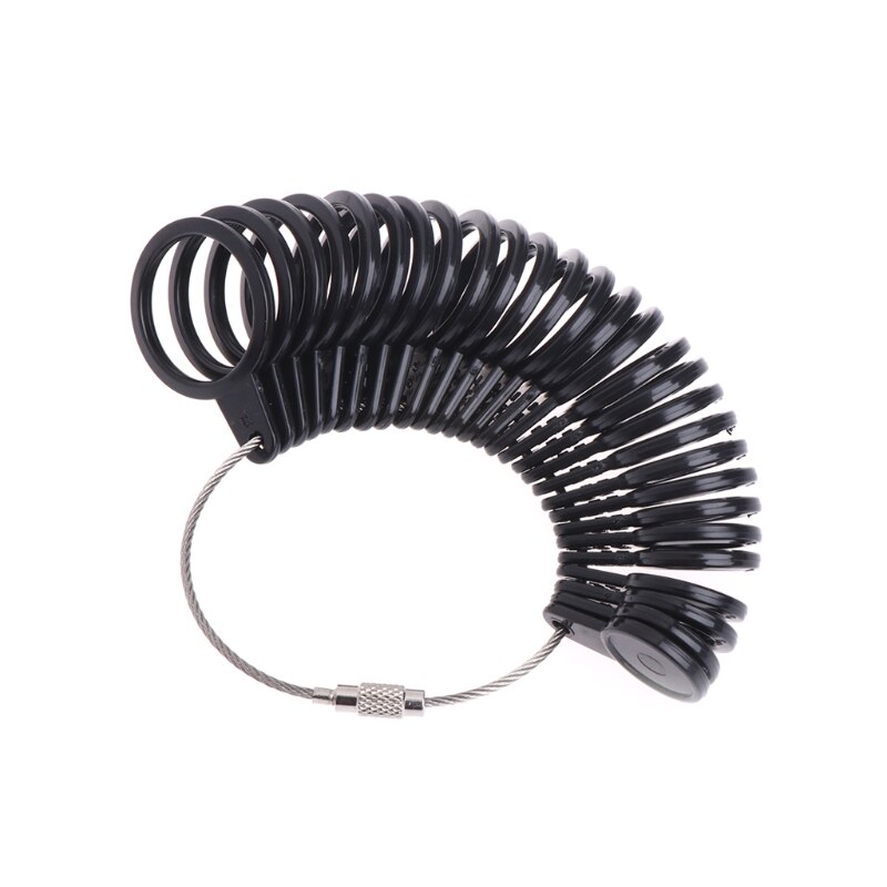 Finger Ring Sizer Plastic Jewelry Making Measurement Mandrel Standard Size Tools: Black