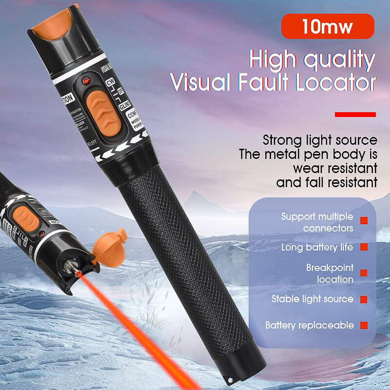 FTTH Fiber Optic Tool Kit 2 In1 Fiber Optical Power Meter -50~+26dBm and 1/10/20/50mw Visual Fault Locator Fiber Optic Test Pen