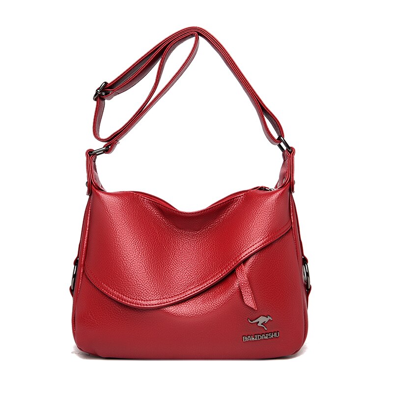 Couleur Unie Doux En Cuir PU Sacs À Bandoulière pour Femmes Dames Sac de Banlieue Décontracté Sac À Bandoulière: Red