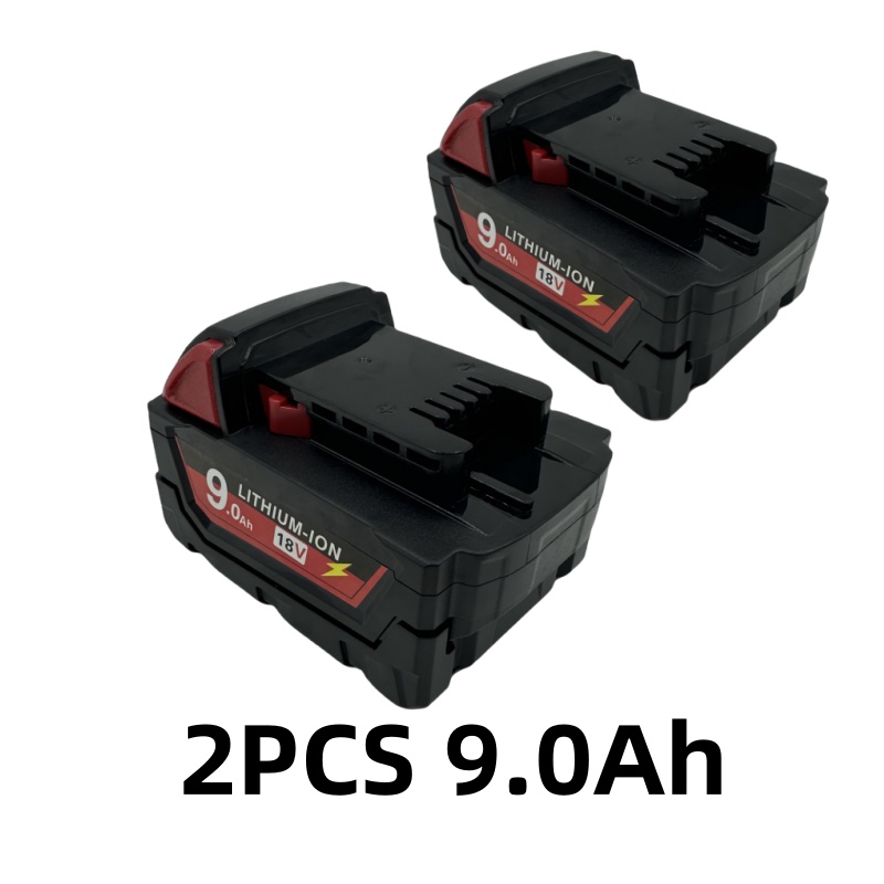 Akumulator do elektronarzędzi Milwaukee M18, ładowarka, Milwaukee 18V, BR, XC, 18V, 9000mAh M18B5, 48-11-1860, wbudowany akumulator 18650: Black