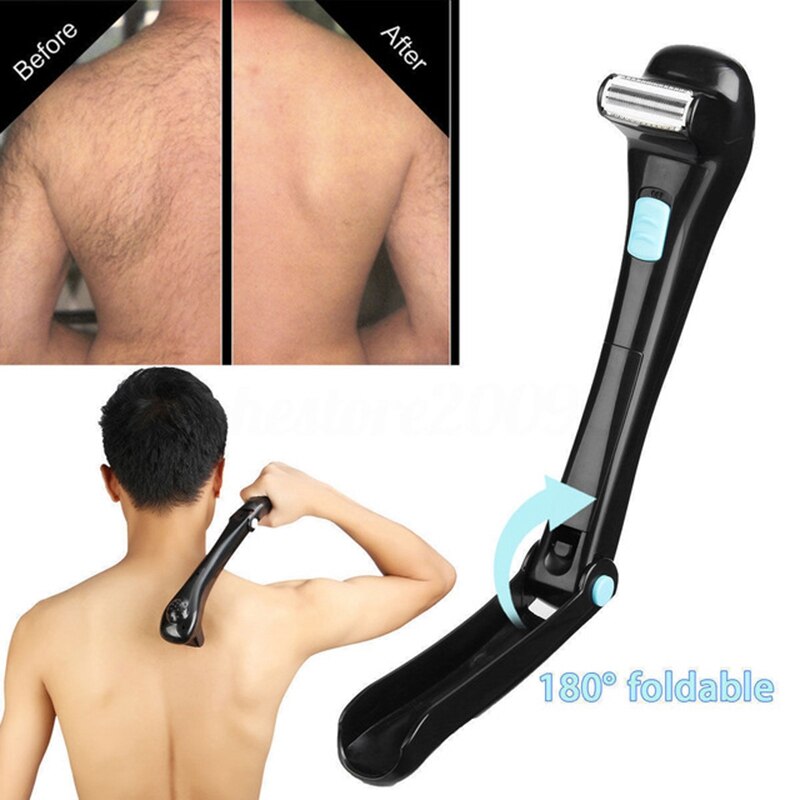 Rasoir électrique pliable à 180 degrés pour hommes, pour le dos, avec batterie, épilation manuelle à Long manche: Default Title