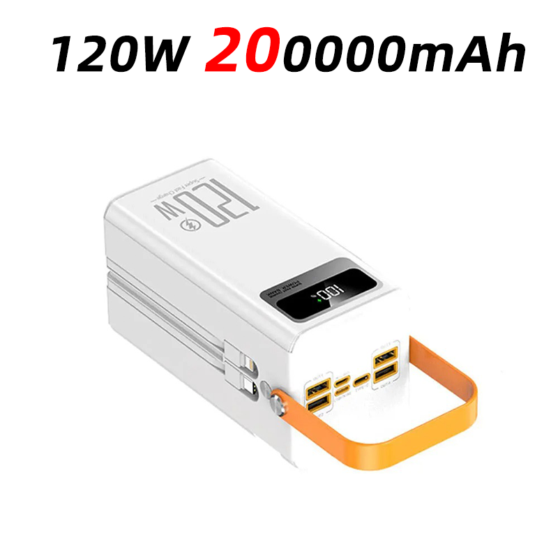 Xiaomi 120W Fast Power Bank 200000mAh Large Capacity Outdoor Mobile Power Supply Supports 7 Devices to Charge At The Same Time: Silver