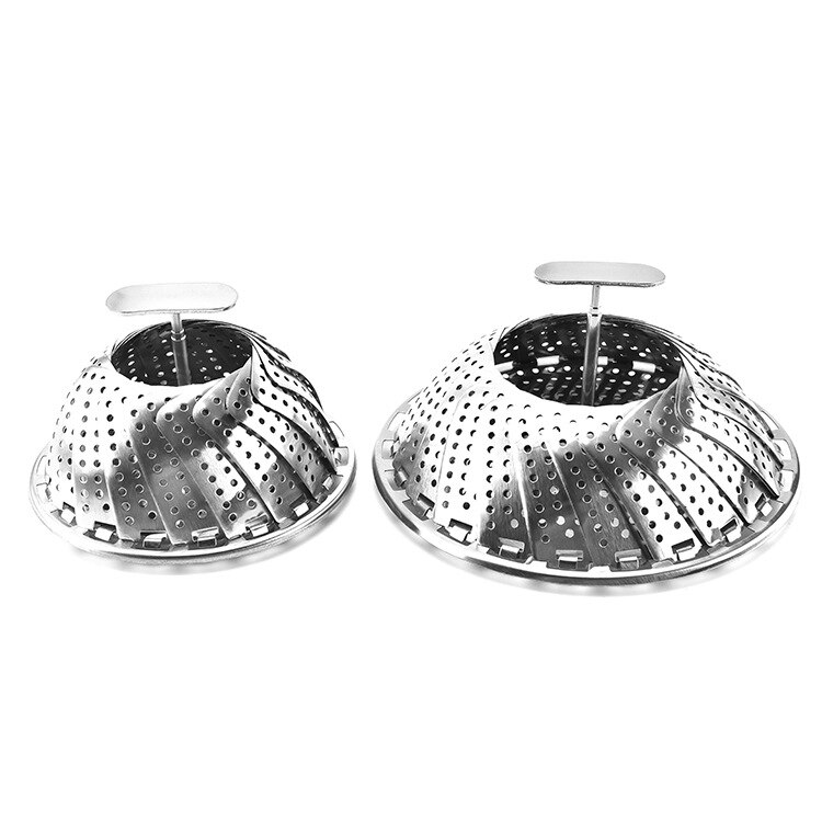 1pcs 9/11 Inch Stainless Steel Steamer Retractable Multifunctional Compote Drawer Retractable Folding Steamer Kitchen Cooker