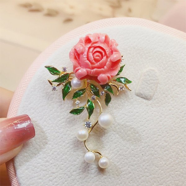 Broche émaillée Avec Strass Et Cristal - Fleur - Neuve Sans Emballage - Pour Femme