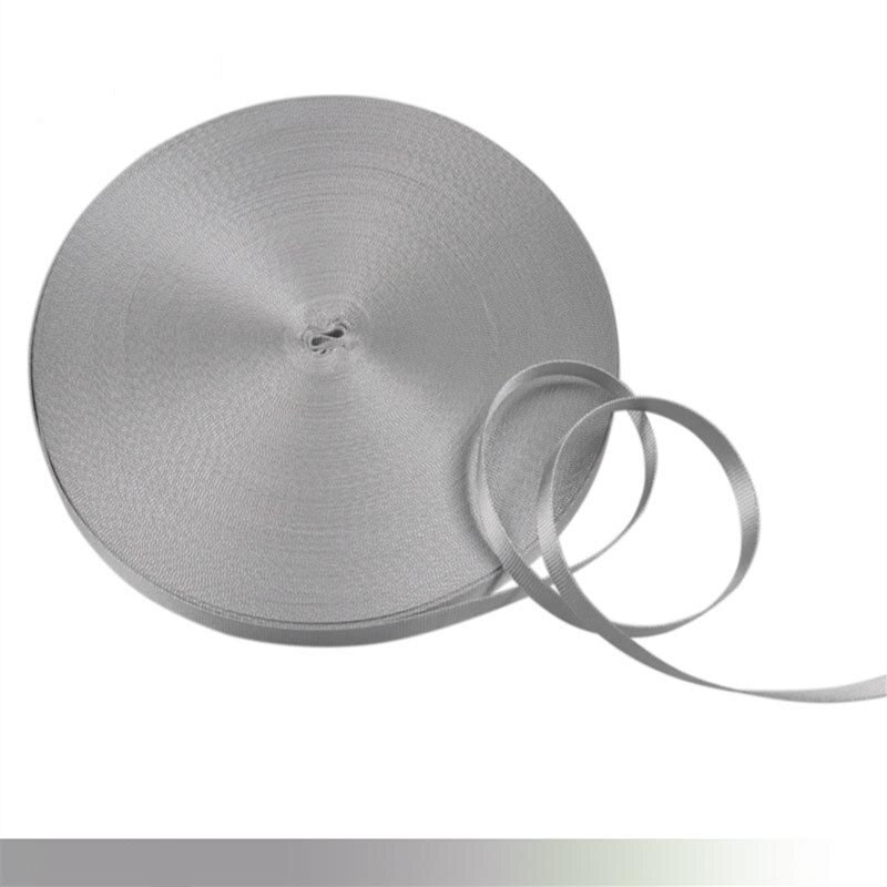 45meter Meetee 10mm Bunte Nylon Gurtband Band Straps Bias Band für Handgemachte Arbeit Karten Strap Kleidung Nähen Zubehör: LightGray