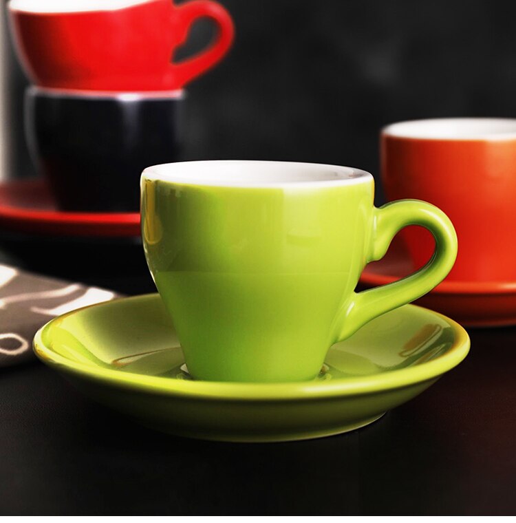 80ml high-grade ceramic coffee cups Coffee cup set Simple European style Mug Cappuccino flower cups Latte