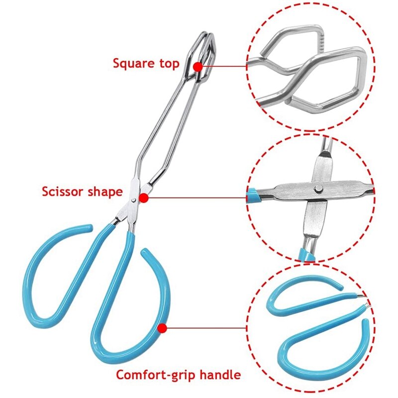 Practical 2 Pcs 10 Inch Scissor Food Tongs,Kitchen Tongs Serving Tong with Comfort-Grip Handle for Cooking,Barbecue,Grilling
