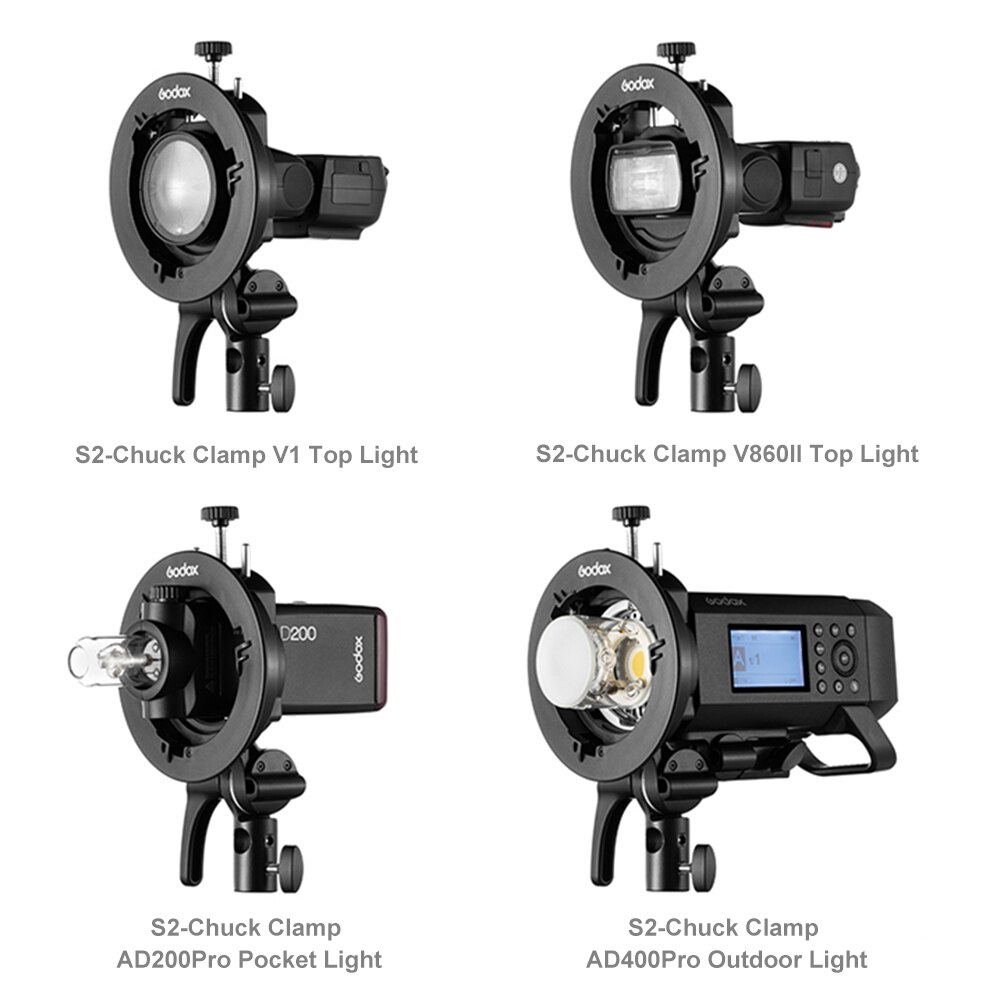 Godox S2 Bowens Mount Flash Mount Stand Houder Camera Flash Bracke Voor Godox V1 V860II AD200 AD400PRO Speedlite Flash Ondersteuning