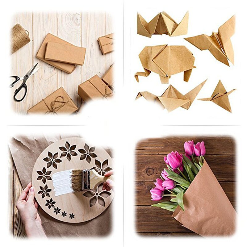 12inch Brown Kraft origami Paper Roll Recycled Paper For Wrapping Crafts Art Painting Packing Paper Scrapbooking