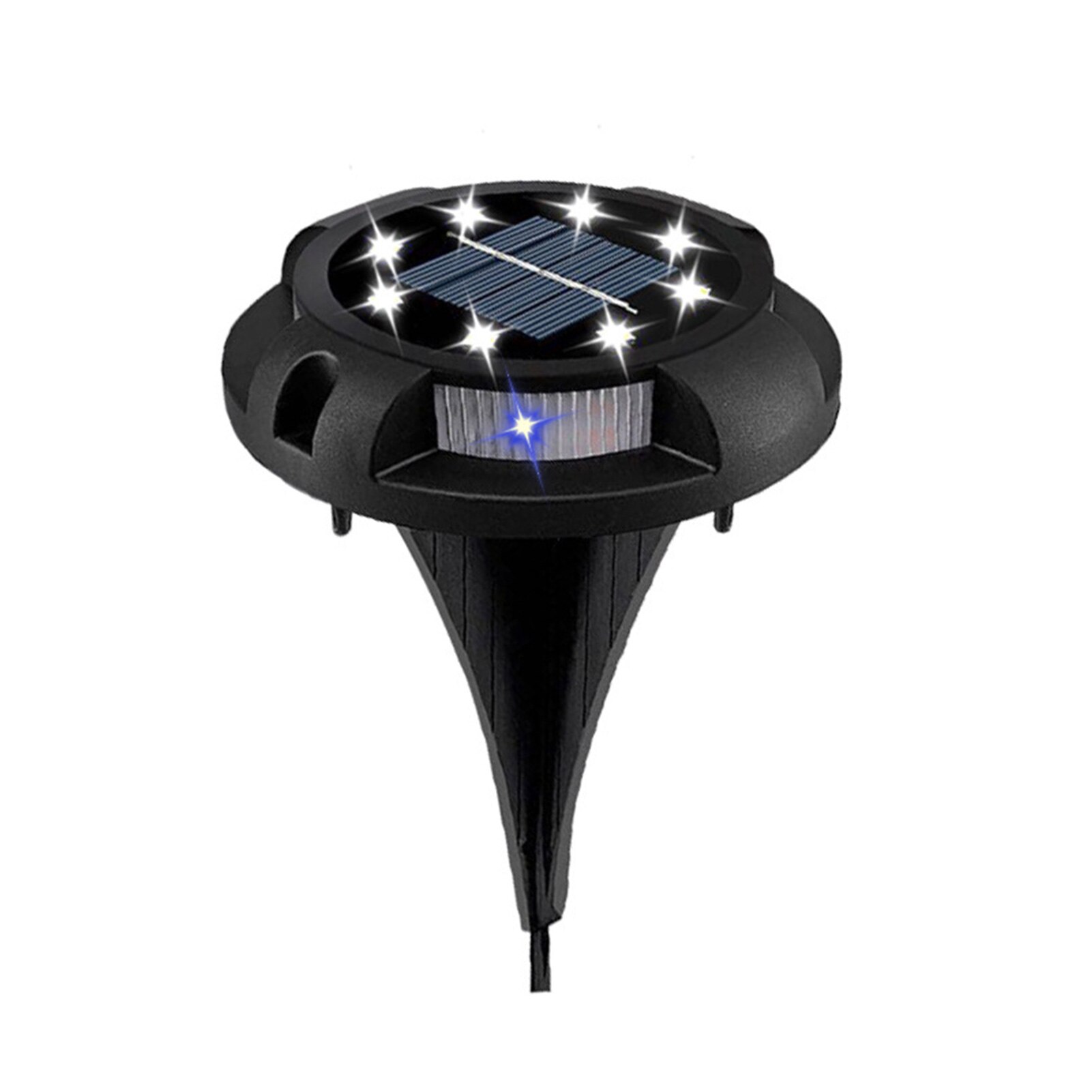 8 stuks zonne-energie grondverlichting tuin gazon decoratief 8 led stoep gang landschap oprit buiten tuin waterdicht helder: Zwart / 2