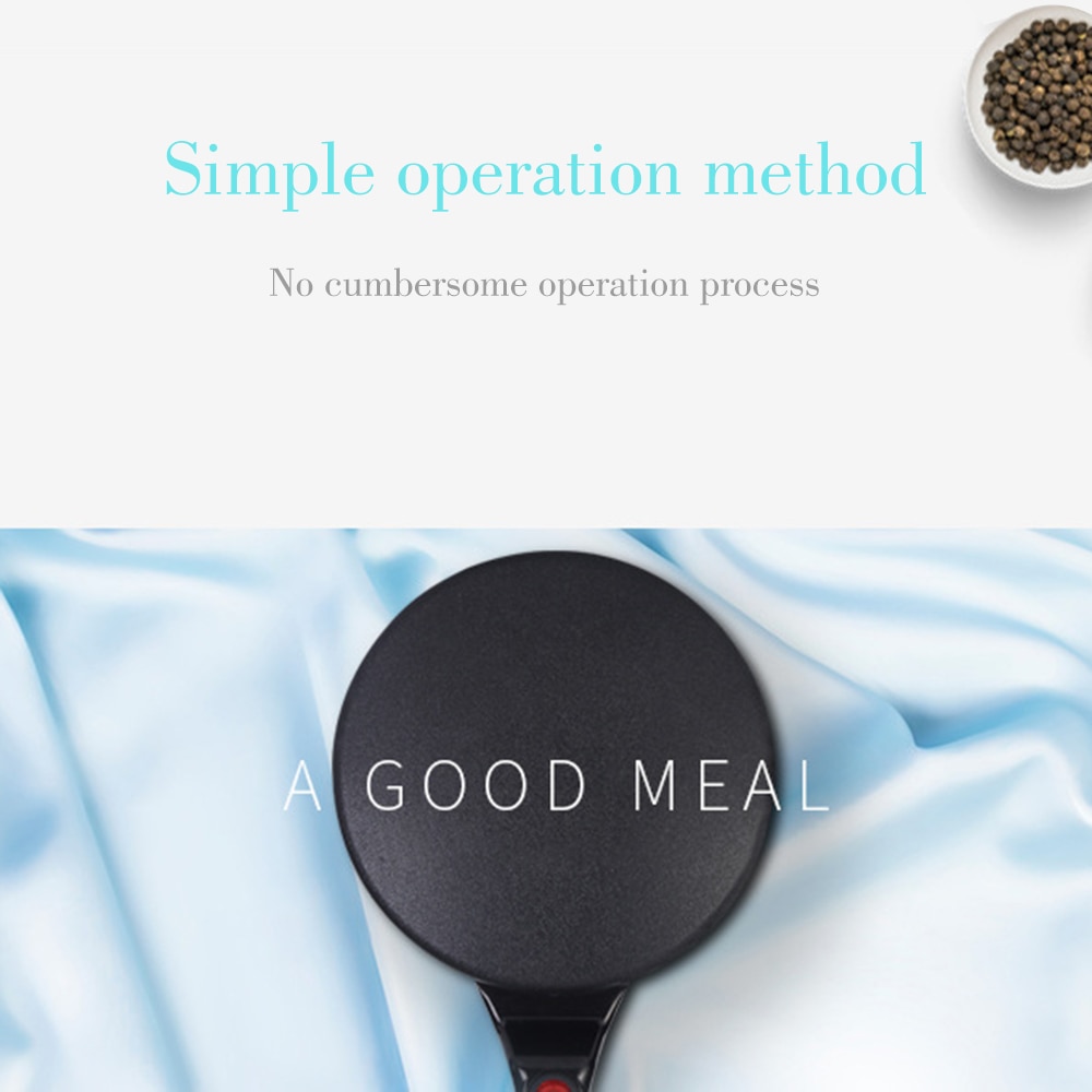 220v non-stick elektrisk crepe pizzabryggare pannkaksmaskin grillpanna bakpanna kakmaskin köksredskap med äggvisp