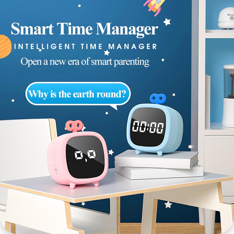 Tenwin 7530 Smart Time Manager Alarm Clock AI Voice Dialogue Early Education Plan Timing Reminder Digital Display Rechargeable