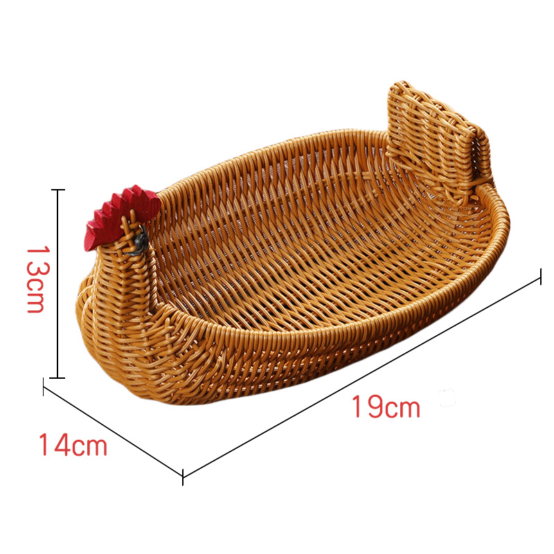 Simulated Animal Imitation Rattan Woven Storage Basket Household Storage Decoration Decoration Fruit Toy Basket Handmade Crafts: light green