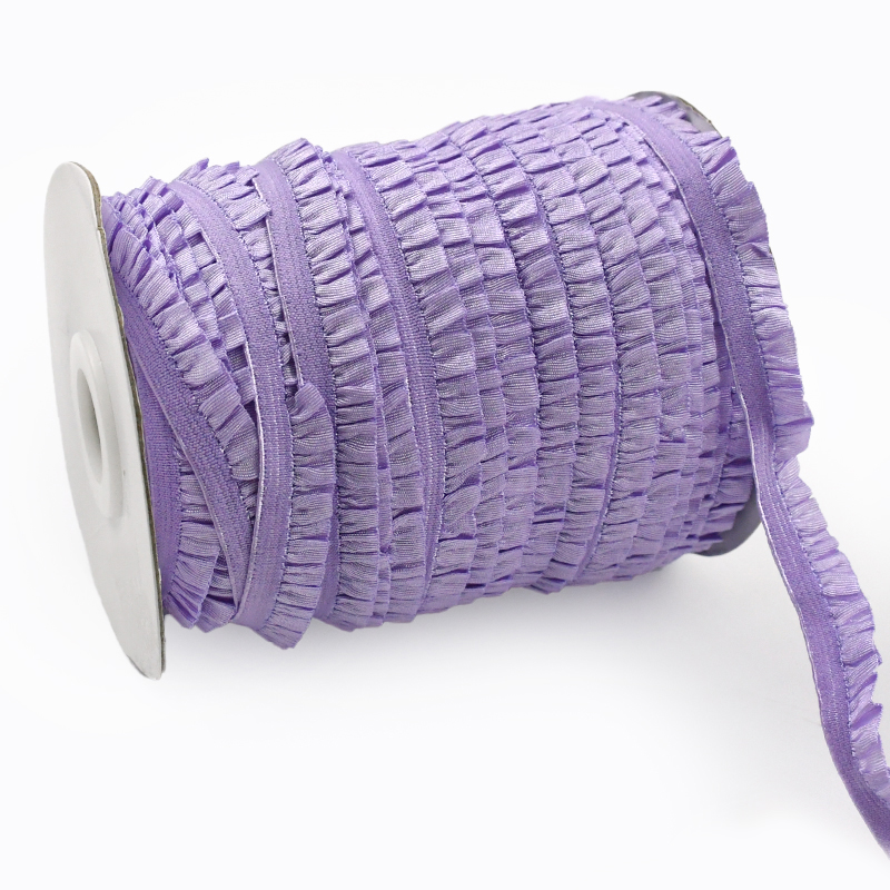 5/10/20M 10mm Meetee Ruffled Elastic Band for Sewing Pleated Stretch Lace Trim Rubber Ribbon Hairband Elasticity Tape Accessory: black / 1M