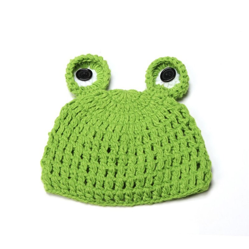 Nette Neugeborene Baby Jungen Mädchen Gestrickte Häkeln Beanies Caps Kostüm Hut Frosch Fancy Stretch Beanie Fotografie Kappen Hut