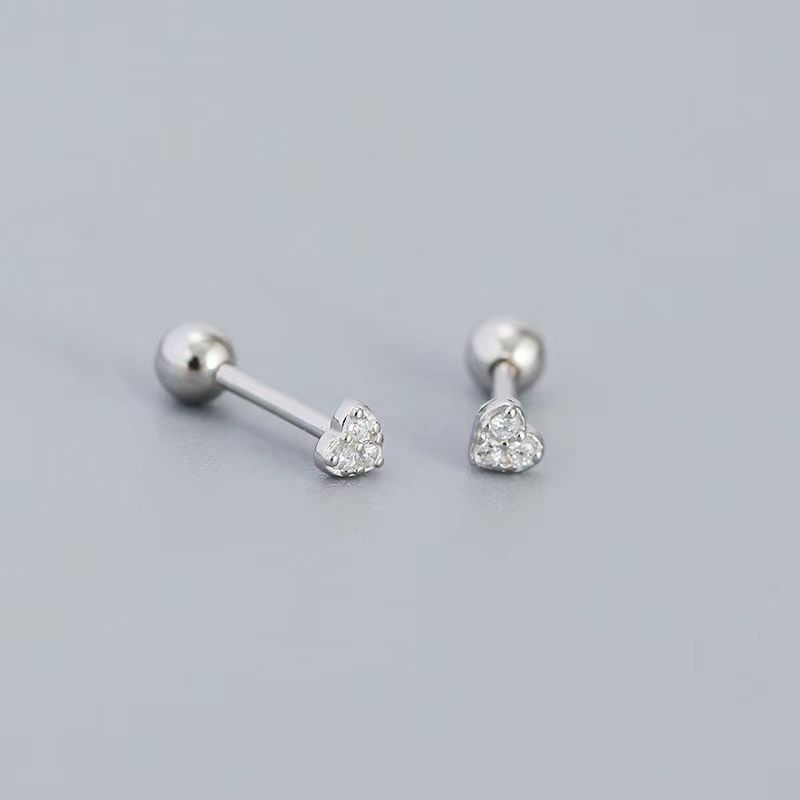 2Pcs Helix Ear Piercing Stud Earrings for Women Zircon Heart Butterfly Ear Tragus Cartilage Piercing Accessories Jewelry