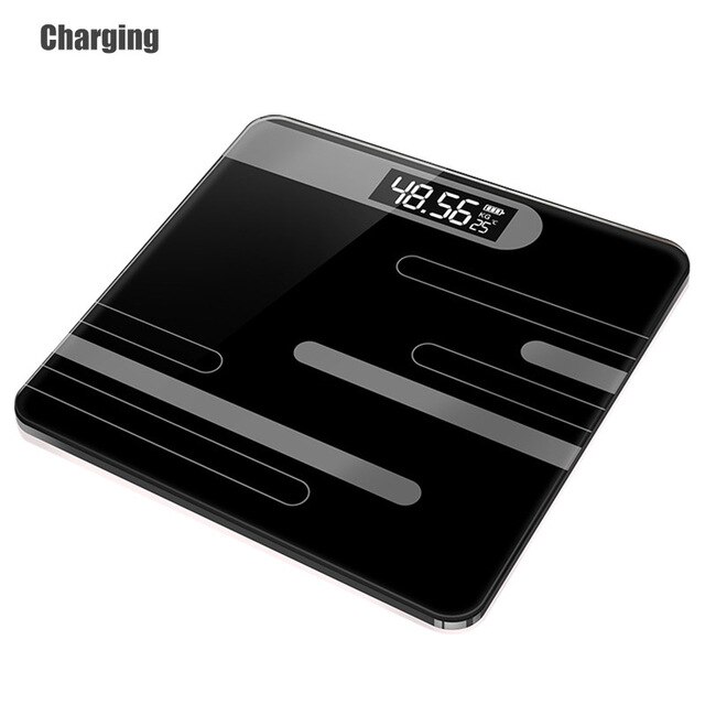 HQ bathroom floor body scale glass smart electronic scales USB charging LCD display body weighing home digital weight scale: Charging 1