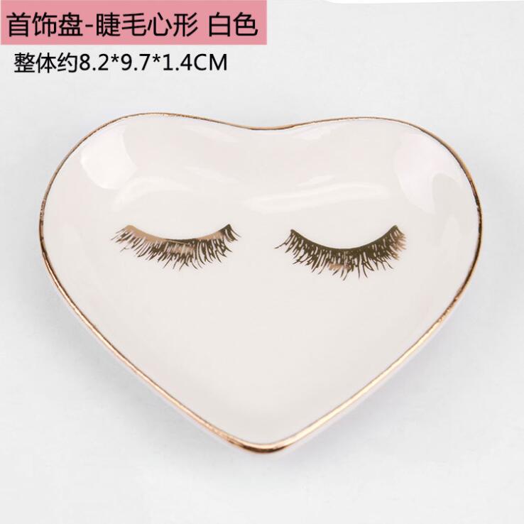 Petite assiette murale en céramique décorative pour boucles d'oreilles, rangement pour colliers et bijoux, bibelots plat mural, plateau de vanité, de mariage