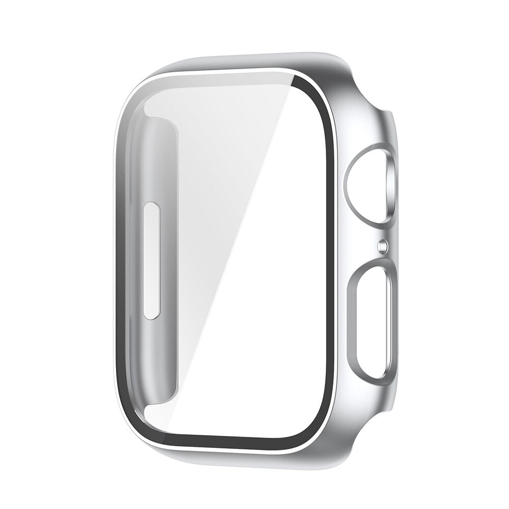 Funda de cristal templado para Iwatch 7, Protector de pantalla a prueba de golpes, para Apple Watch7 I Watch Series 41mm 45mm: silver / 45mm