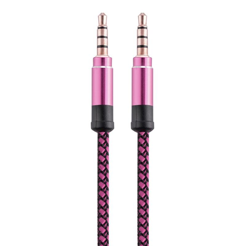 Voor Iphone Hoofdtelefoon Car Audio Kabel 3.5Mm Auto Aux Koord Nylon Male Naar Mannelijke Auto Jack Aux Kabel 3.5mm Auto Product Auto Accessoires: purple