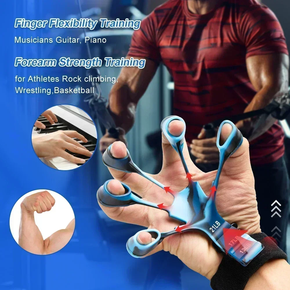 Entrenamiento y ejercicio 6 resistencia expansor de mano agarre de dedo deporte gimnasio accesorios de entrenamiento entrenamiento y ejercicio Gripster Fitness