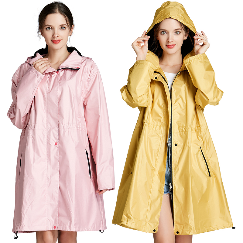 Helder En Trendy Roze Lange En Grote Regenjas Vrouwen S Waterdichte Jas Reizen Shading Zon Bescherming Regenjas Top