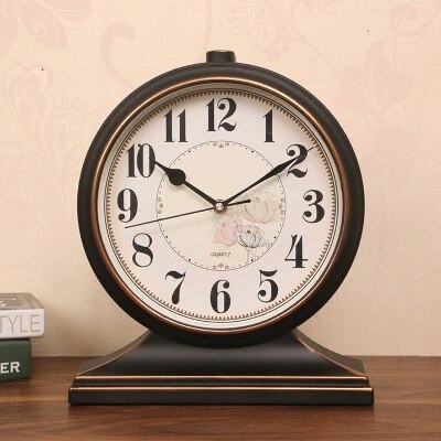 Kantoor Decoratie Desktop Houten Alarm Mute Retro Stilte Slinger Tafel Quartz Klok Night Desk Vintage Klok LY451