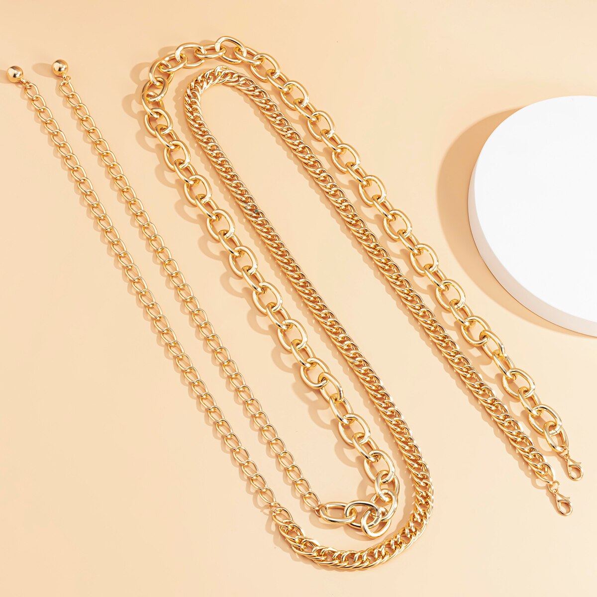 Shixin Gelaagde Dikke Metalen Ketting Riem Voor Vrouwen Mode Lange Taille Ketting Vrouwelijke Jurk Accessoires Riem Keten Lanyards