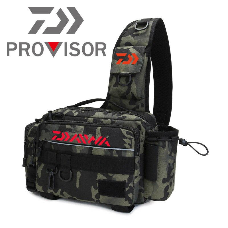 Daiwa Multifunctional Fishing Tackle Bags Single Shoulder Crossbody Bag Waist Pack Fish Lures Gear Utility Storage Fishing Bag: 806