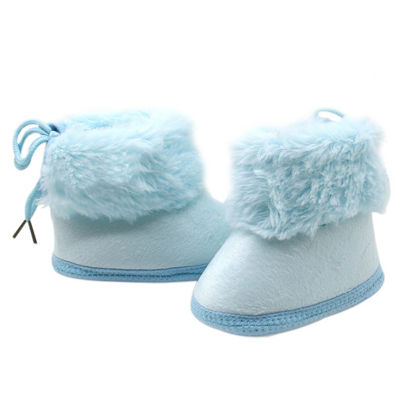 Bobora Winter Baby Girl Warm Shoes Booties Soft Soled Keep Warm Toddler Girls Boys Crib Bebe Shoes Booties 0-18M: Blue / 18M