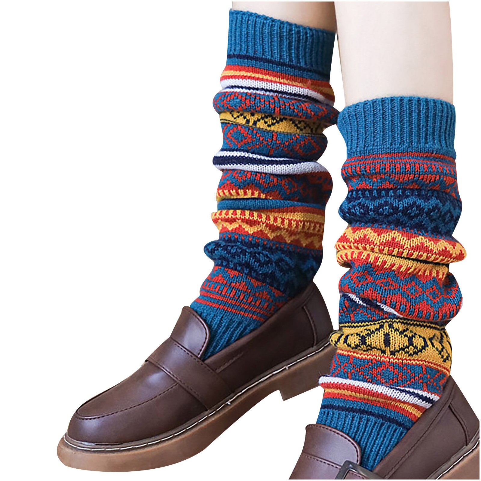 Womens Harajuku Retro Beenwarmers Mode Winter Gebreide Sokken Haak Gebreide Beenwarmers Vrouwelijke Legging Knie Hoge Sokken #3