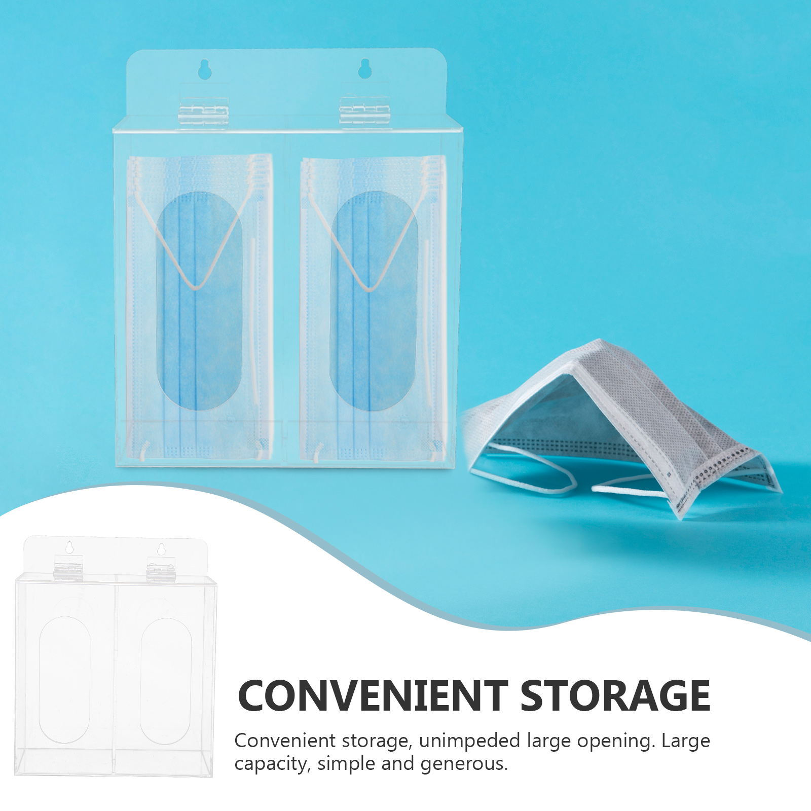 Acrylic Face Mask Dispenser Mask Storage Box Protective Mask Box Acrylic Mask Holder