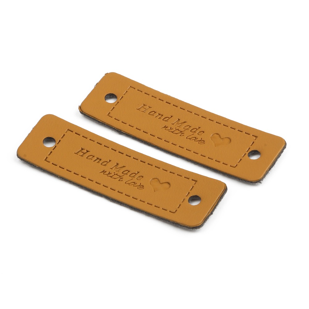 12-48pcs Handmade With Love PU Leather Tag Labels ... – Vicedeal