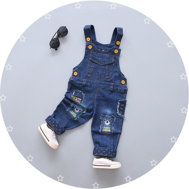 Baby Kleidung Herbst Kinder Overalls kinder Jungen Und Mädchen Tasche Zwei Bär Strap Nette Hosen Baby Casual Denim Casual hosenträger