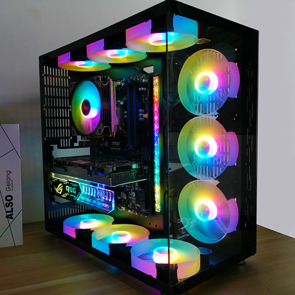 120Mm Computer Case Fan Chassis Rgb Fan Verstelbare Kleurrijke Verlichting Stille Radiator Heatsink Cooler Mute Pc 120Mm Cpu case Fans